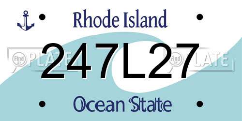 247L27 Rhode Island License Plate
