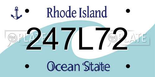 247L72 Rhode Island License Plate