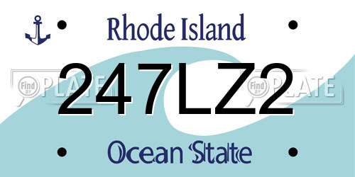 247LZ2 Rhode Island License Plate