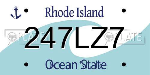 247LZ7 Rhode Island License Plate