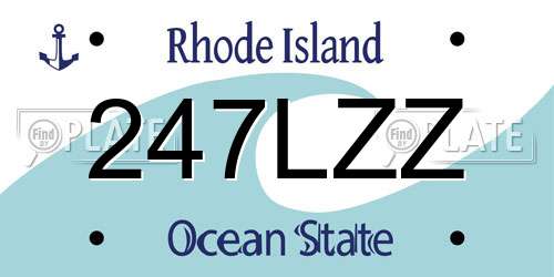 247LZZ Rhode Island License Plate