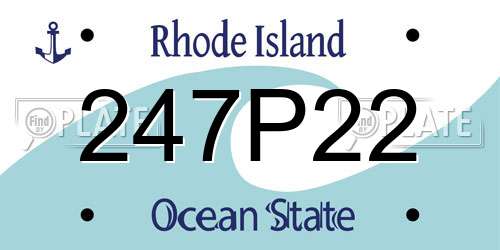 247P22 Rhode Island License Plate