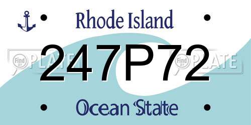 247P72 Rhode Island License Plate