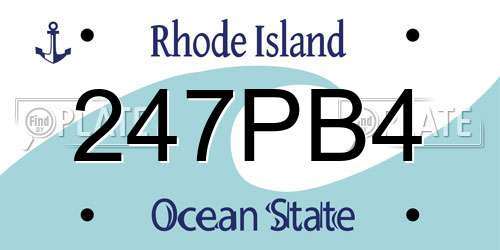247PB4 Rhode Island License Plate