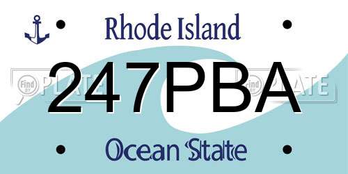 247PBA Rhode Island License Plate