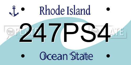247PS4 Rhode Island License Plate