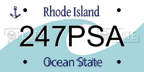 247PSA Rhode Island License Plate