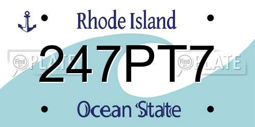 247PT7 Rhode Island License Plate