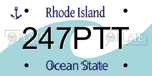 247PTT Rhode Island License Plate