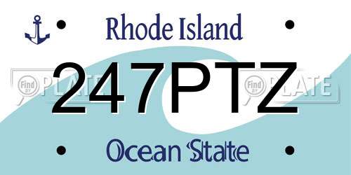 247PTZ Rhode Island License Plate