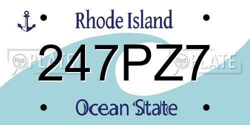 247PZ7 Rhode Island License Plate