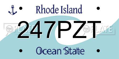 247PZT Rhode Island License Plate
