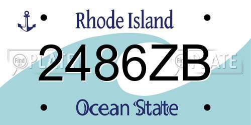 2486ZB Rhode Island License Plate