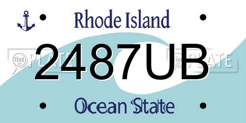 2487UB Rhode Island License Plate