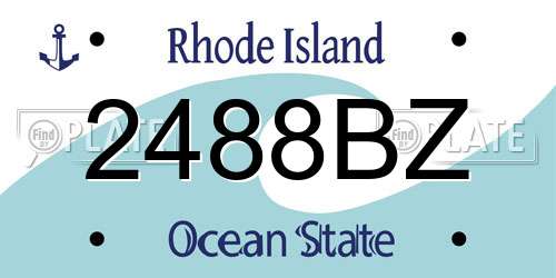 2488BZ Rhode Island License Plate