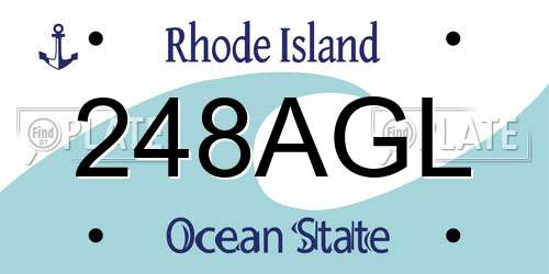 248AGL Rhode Island License Plate