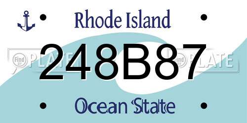 248B87 Rhode Island License Plate