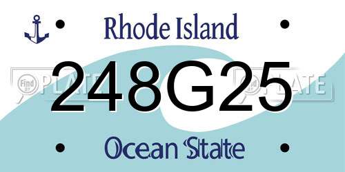 248G25 Rhode Island License Plate