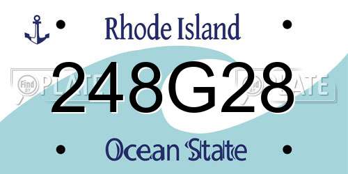 248G28 Rhode Island License Plate