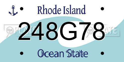 248G78 Rhode Island License Plate