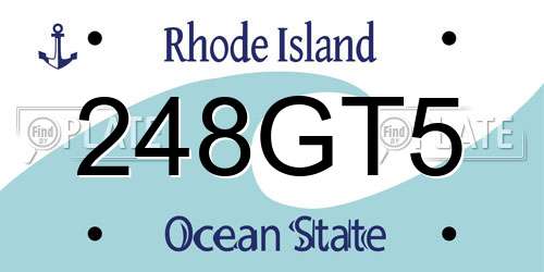 248GT5 Rhode Island License Plate