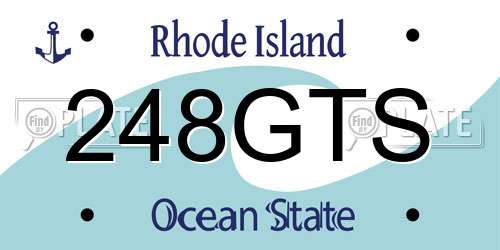 248GTS Rhode Island License Plate