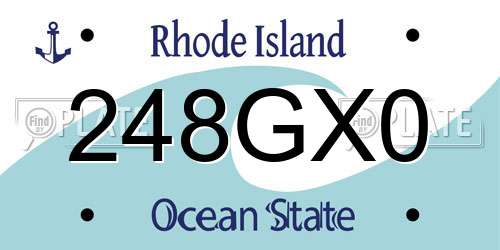248GX0 Rhode Island License Plate