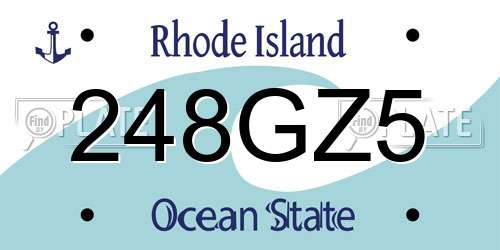 248GZ5 Rhode Island License Plate