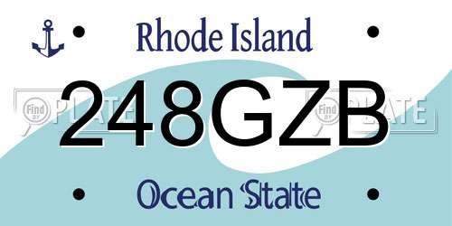 248GZB Rhode Island License Plate