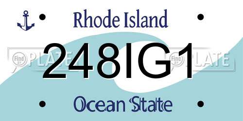 248IG1 Rhode Island License Plate