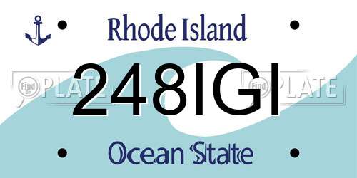 248IGI Rhode Island License Plate