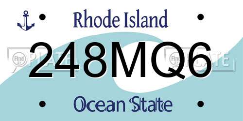 248MQ6 Rhode Island License Plate