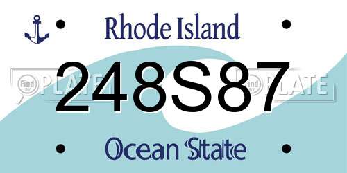 248S87 Rhode Island License Plate