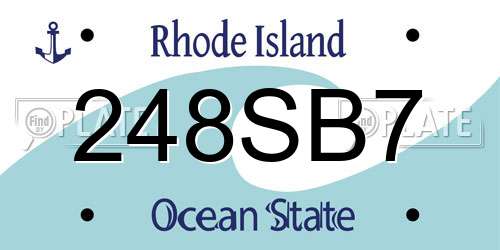 248SB7 Rhode Island License Plate