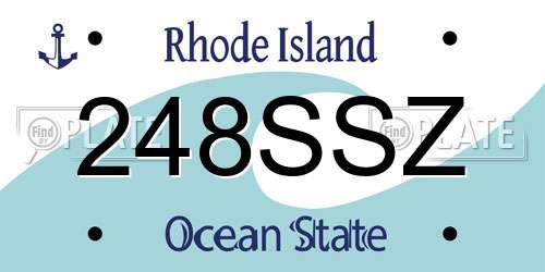 248SSZ Rhode Island License Plate