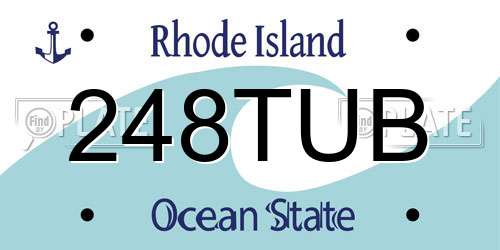 248TUB Rhode Island License Plate