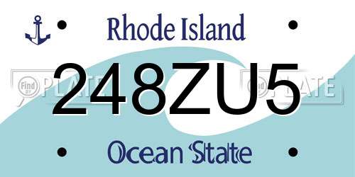 248ZU5 Rhode Island License Plate