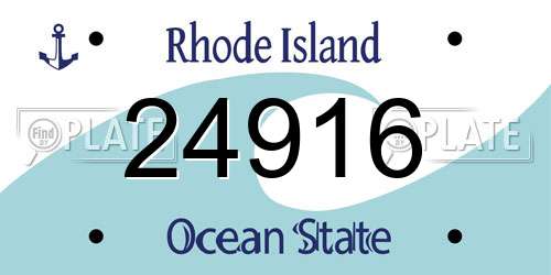 24916 Rhode Island License Plate