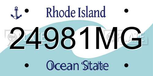 24981MG Rhode Island License Plate