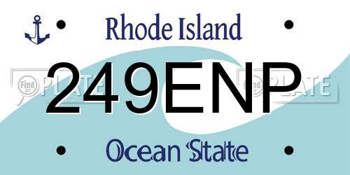 249ENP Rhode Island License Plate