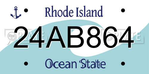24AB864 Rhode Island License Plate