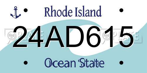 24AD615 Rhode Island License Plate
