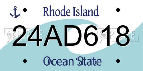 24AD618 Rhode Island License Plate