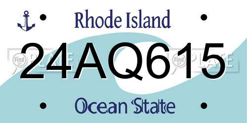 24AQ615 Rhode Island License Plate