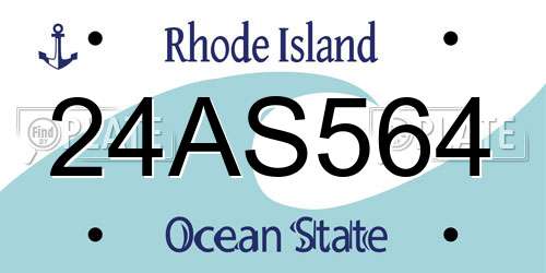 24AS564 Rhode Island License Plate