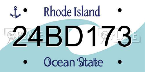 24BD173 Rhode Island License Plate