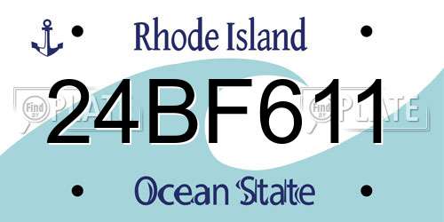 24BF611 Rhode Island License Plate