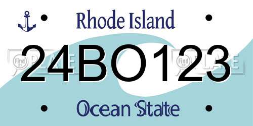 24BO123 Rhode Island License Plate
