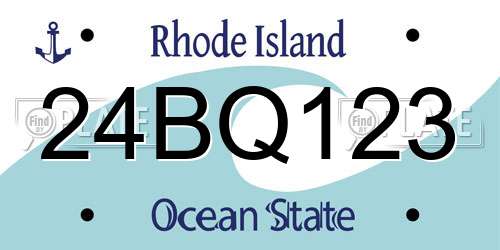 24BQ123 Rhode Island License Plate