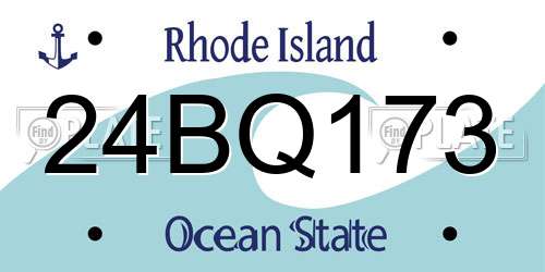 24BQ173 Rhode Island License Plate